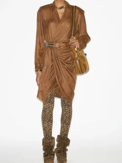Aleora Dress in Cognac