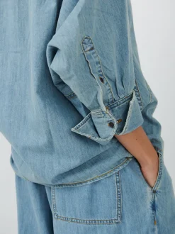 Clarissa Denim Shirt in Ice Blue