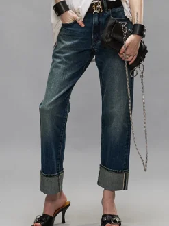 Cuffed Romeo Jean in Caslon Selvedge Blue