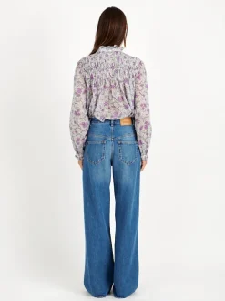 Dubna Top in Ecru/Lilac