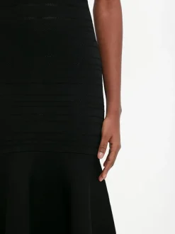 Frame Detail Sleeveless Dress in Black