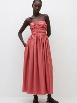 Gathered Bodice Dress in Rose
