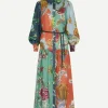 Juno Midi Shirt Dress in Spliced