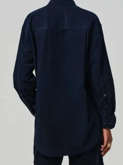 Kayla Corduroy Shirt in Navy