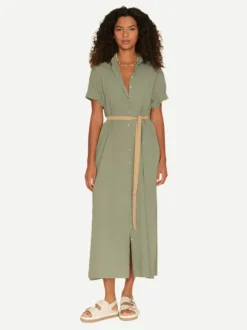 Linnet Dress in Green Army