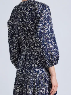 Luminile Tier Maxi Dress in Mira Floral Navy