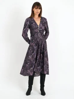 Magaly Dress in Dark Plum