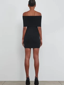 Off Shoulder Mini Dress in Black