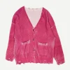 Oversized Cardigan in Raspberry Print