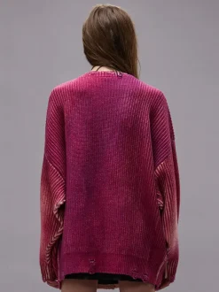 Oversized Cardigan in Raspberry Print