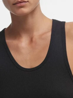 Ribbed Tank in Black