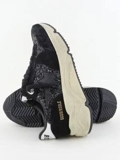 Running Sole All Black Glitter