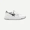 Running Sole Sneaker in Metallic White