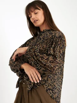 Salika Top in Black/Ochre