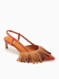 Shira Fringe Sling Back in Sierra