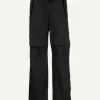 Stretch Poplin Wide Leg Pant In Black