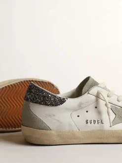 Super-star in White & Grey Glitter Heel