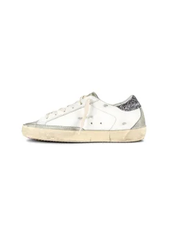 Super-star in White & Grey Glitter Heel