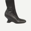 Wedge Glove Ankle Boot in Dark Brown